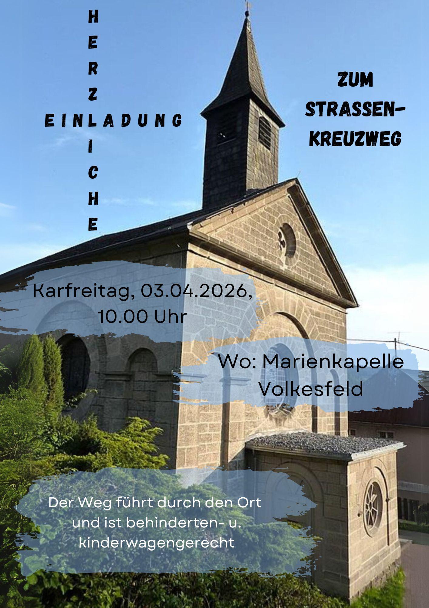 Straßenkreuzweg in Volkesfeld