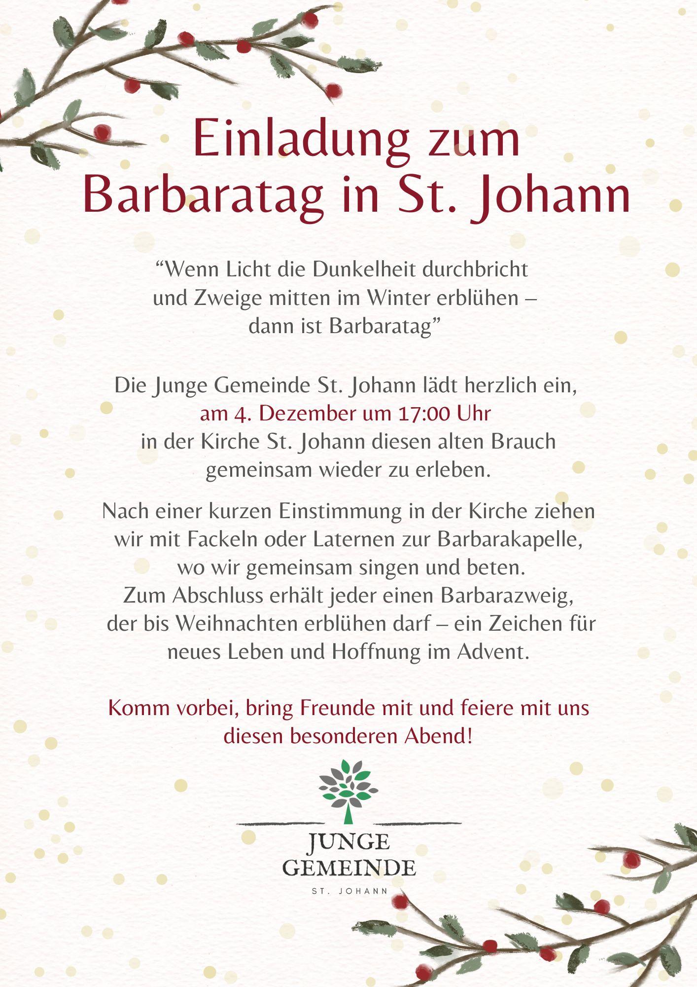 Ankündigung Barbaratag