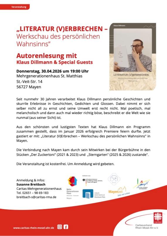 Autorenlesung mit Klaus Dillmann