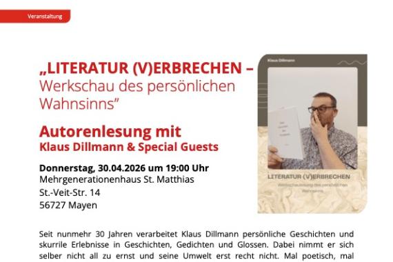 Autorenlesung mit Klaus Dillmann