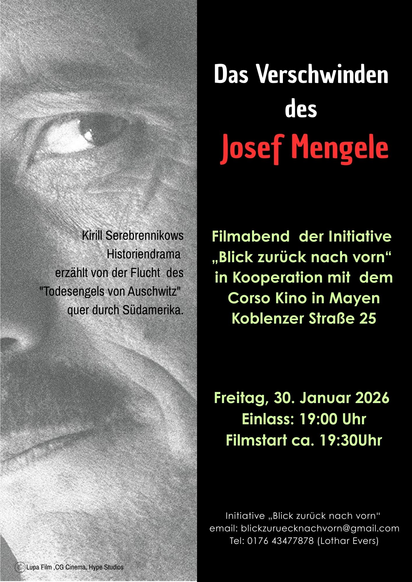 Das Verschwinden des Josef Mengele Plakat