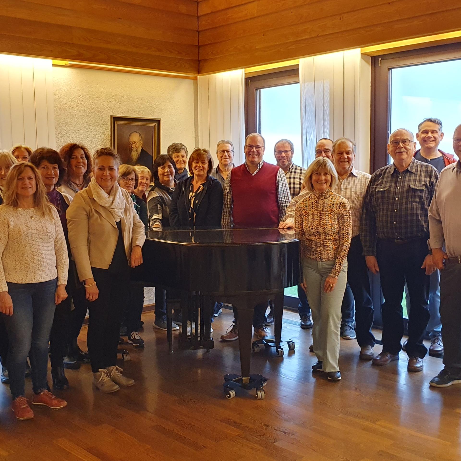 Mitglieder des Kirchenchores Cäcilia Langenfeld in ihrem Probenraum