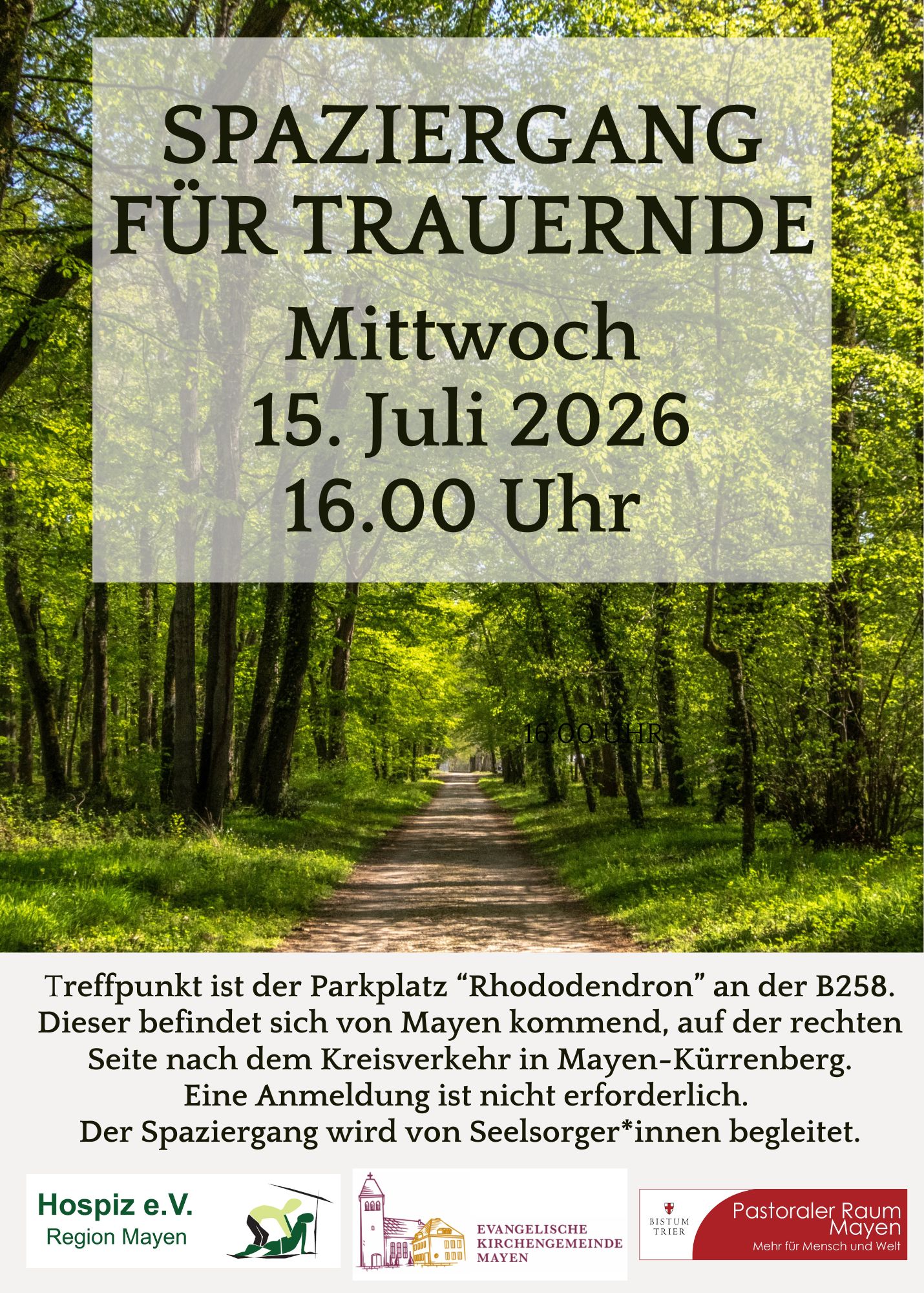 Spaziergänge f. Trauernde Einzeltermin Juli 2026