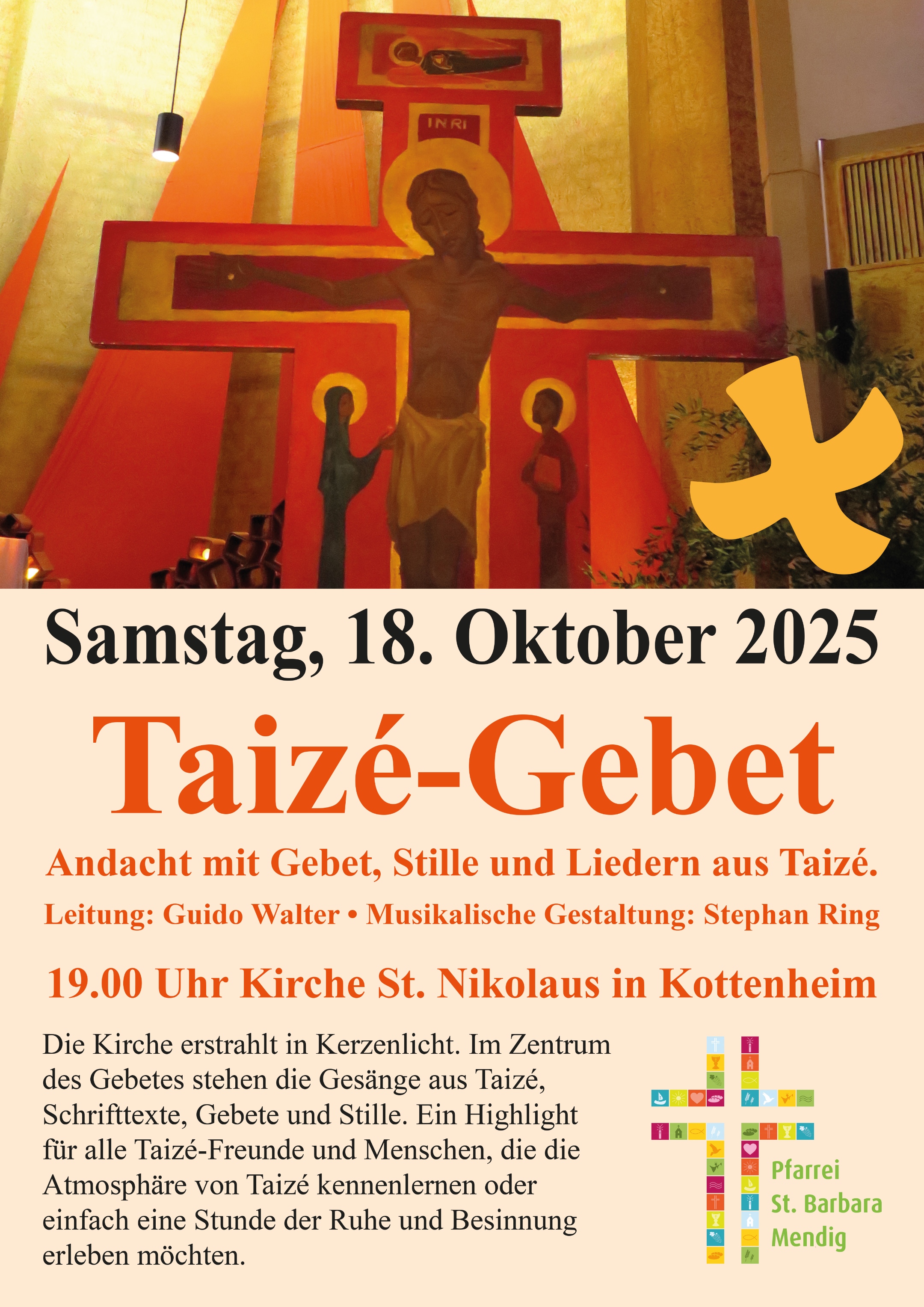 Pfarrkirche St. Nikolaus Kottenheim_Plakat Taizé-Gebet A3 2025