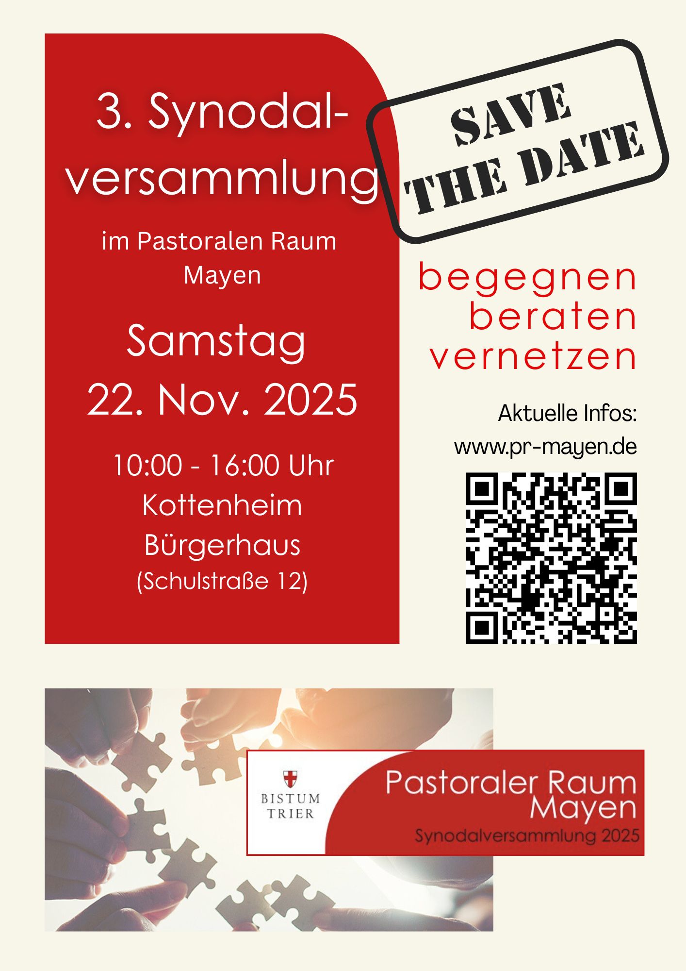 Save the Date: 3. Synodalversammlung 2025 (c) Pastoraler Raum Mayen Save the Date: 3. Synodalversammlung 2025