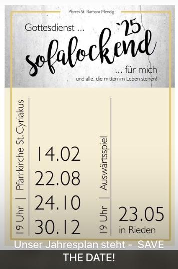 Sofalockend Termine 2025