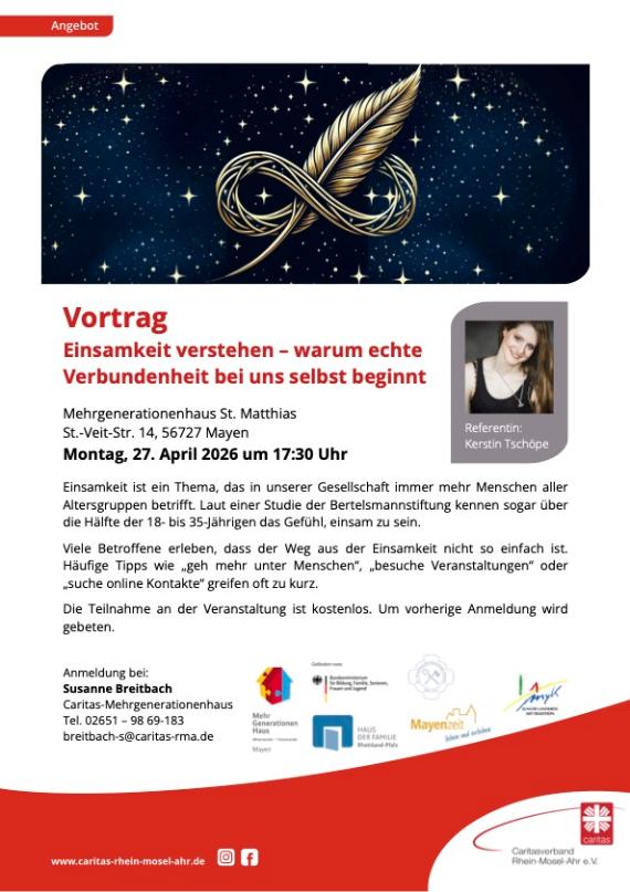 Vortrag über Einsamkeit von Kerstin Tschöpe