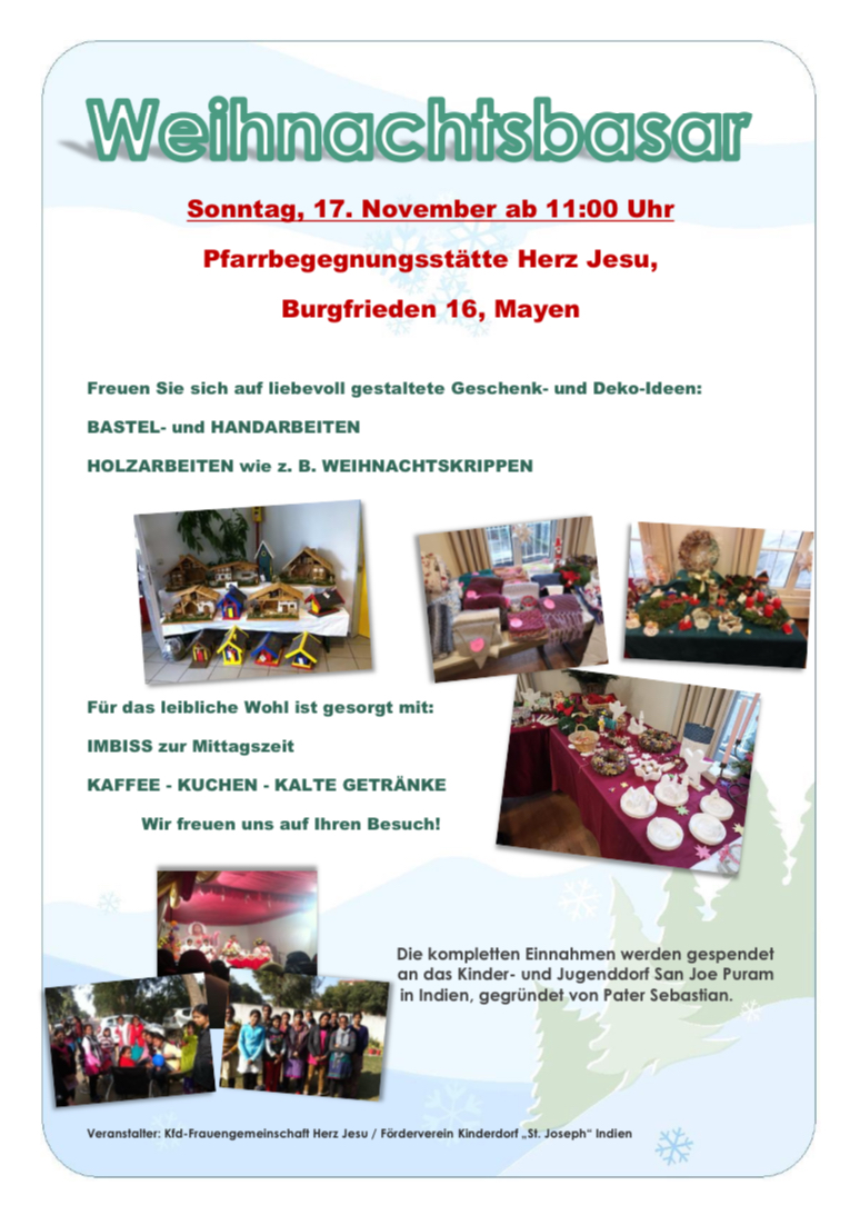 Weihnachtsbasar 17.11.2024