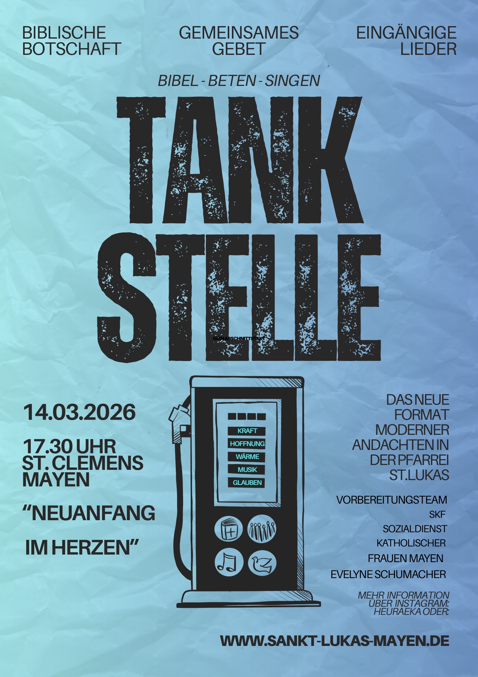 Bibel- Beten- Singen; ein neues Gottesdienstformat