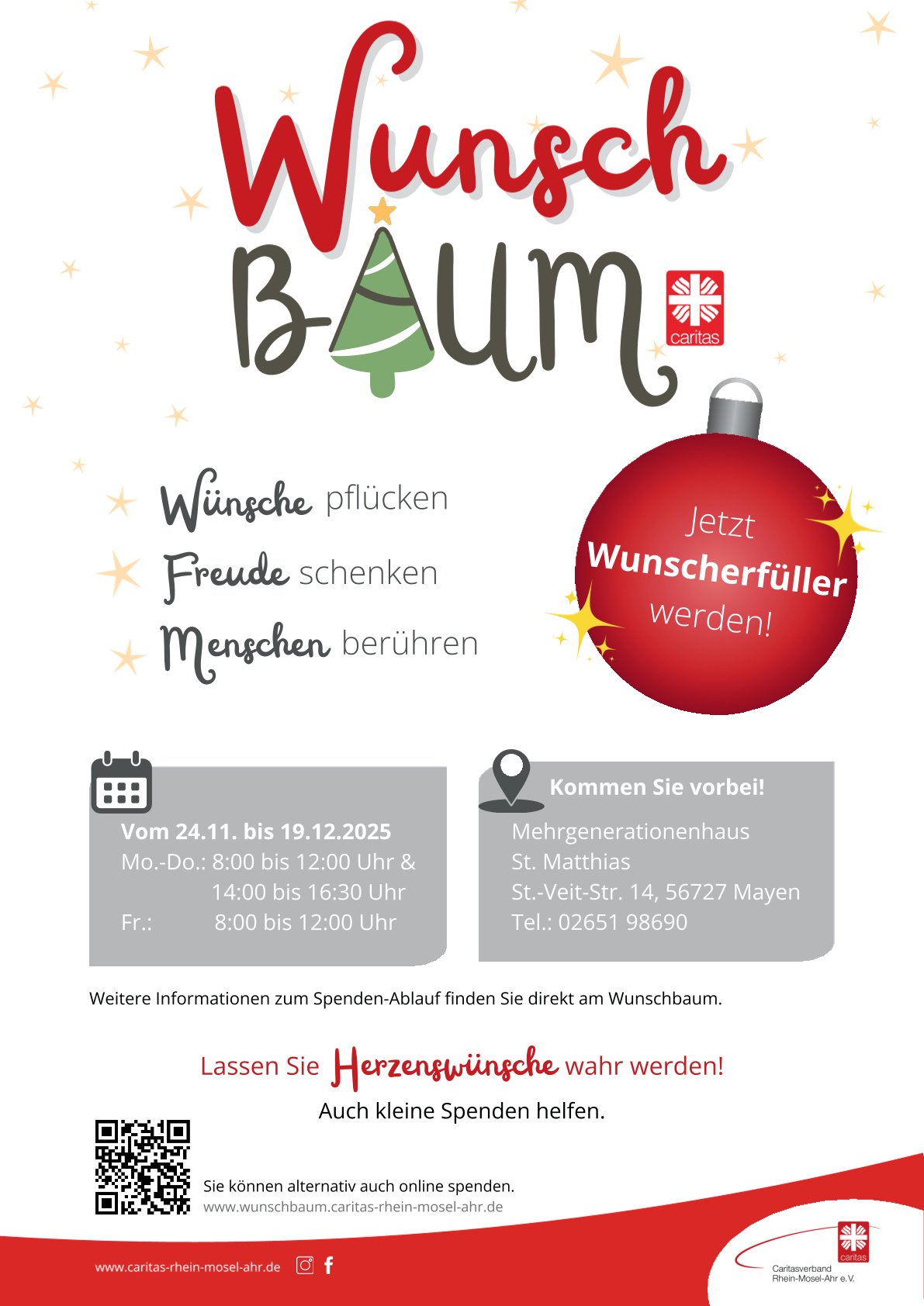 Wunschbaum-Aushang zur Werbung draußen MY-1